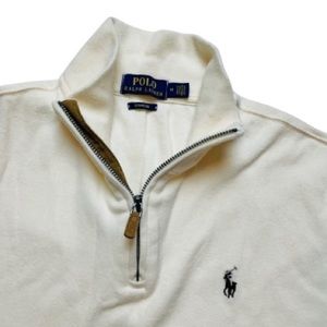 Polo Ralph Lauren Cream Long Sleeve Quarter-Zip Sweater Men’s Size M
